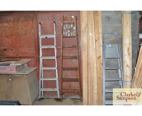 A wooden step ladder