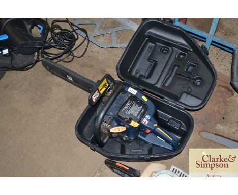 A Performance petrol chainsaw in fitted case