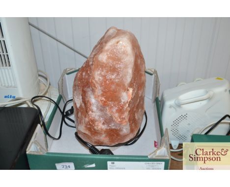 A salt rock lamp