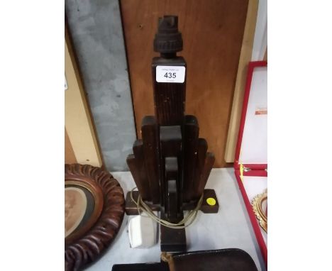 A 1930'S OAK LAMP BASE 