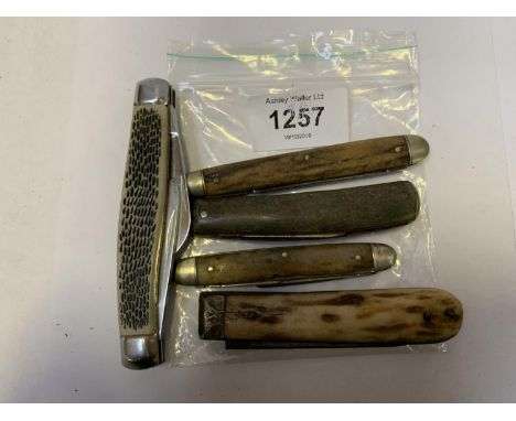 A COLLECTION OF BONE HANDLED KNIVES 