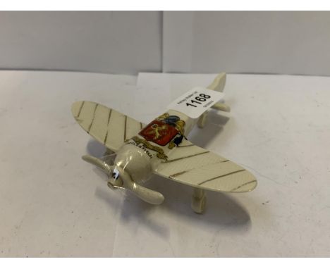 A WWI CERAMIC CRESTED WARE CHINA AEROPLANE MACCLESFILED MODEL 
