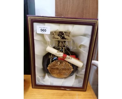 1 BOTTLE - A RARE WHYTE &amp; MACKAY 21 YEARS OLD SCOTCH WHISKY WITH CERTIFICATE OF AUTHENTICITY 