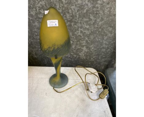 A DECORATIVE COLOURED GLASS LAMP 