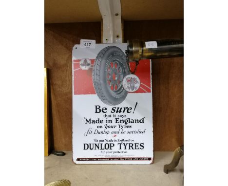 A VINTAGE STYLE 'DUNLOP TYRES' METAL SIGN 