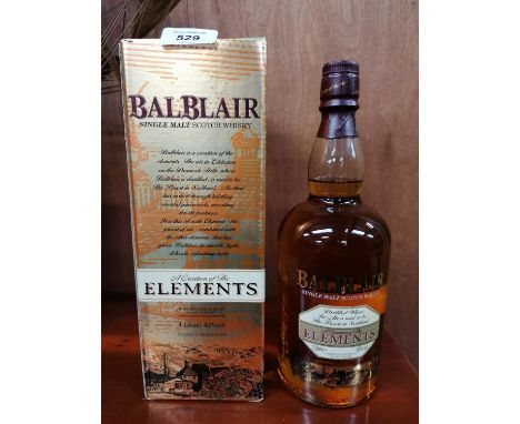 1 BOTTLE- 1L BALBLAIR SINGLE MALT SCOTCH WHISKY, BOXED 