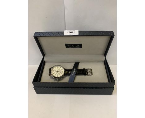 A GENTS BOXED MONTEGRAPPA ITALIAN CHRONOGRAPH WRIST WATCH 