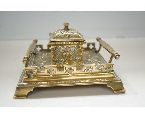 Brass inkwell