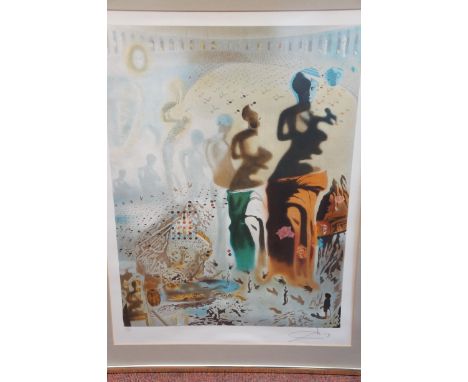 Salvador Dali limited edition print 158/300 signed in pencil lower right, sold without coa. 84 cm x 64 cm size including fram