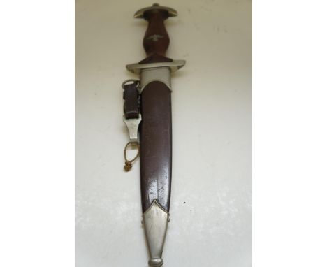 SA German dagger, Alles Fur Deutschland A. Werth Solingen in scripted to blade, nickel silver cross guard, pommel nut origina