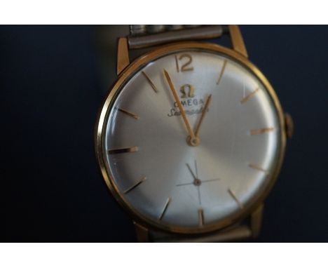 1969 Omega seamaster wristwatch, sub second dial at 6 o clock. Manual wind, currently ticking keeping good time over a short 