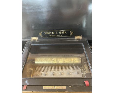 Victorian cylindrical music box, good working order - 1 tooth missing (Edward J. Sparke Worcester)