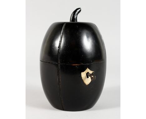 A MELON SHAPED TEA CADDY.