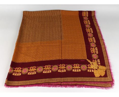 A VINTAGE CHANEL SILK SCARF, ALLOVER PATTERN.
