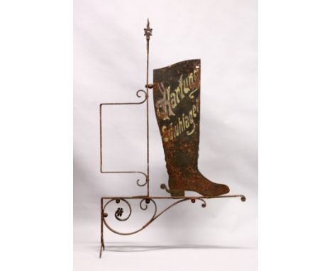 A LARGE METAL BOOKMAKER'S SIGN on a metal bracket. 50ins high overall.