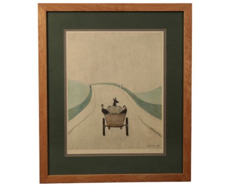 *LAURENCE STEPHEN LOWRY (1887-1976) 'The Cart' signed in pencil to the margin lower right, printed by Max Jaffé, Vienna, publ