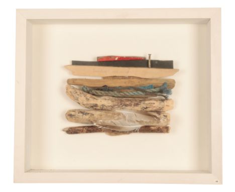*KURT JACKSON (B. 1961) 'Longships red light 2007' titled in pencil, signed and dated verso, driftwood construction, approx. 