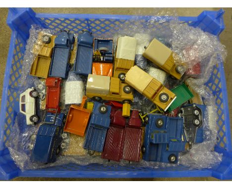 A collection of die-cast model vehicles including Corgi, Dinky and Matchbox 