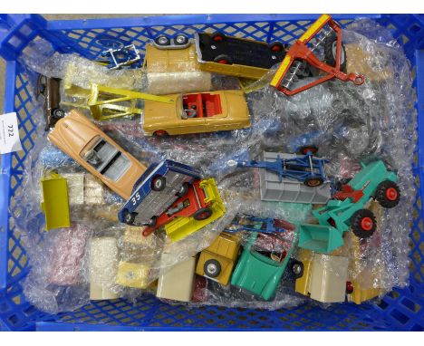A collection of die-cast model vehicles including Corgi, Dinky and Matchbox 