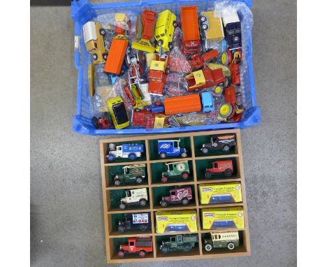 A collection of die-cast model vehicles including Corgi, Dinky and Matchbox 