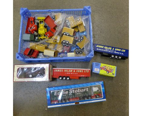 A collection of die-cast model vehicles including Corgi, Dinky and Matchbox 