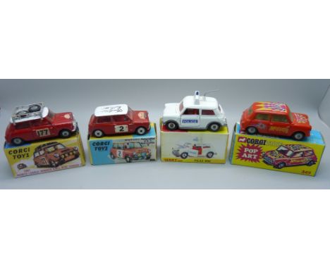 Four Corgi Toys model Minis, (reproduction boxes) 