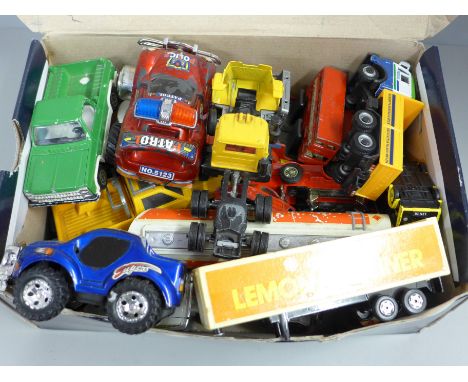 A collection of playworn model cars 