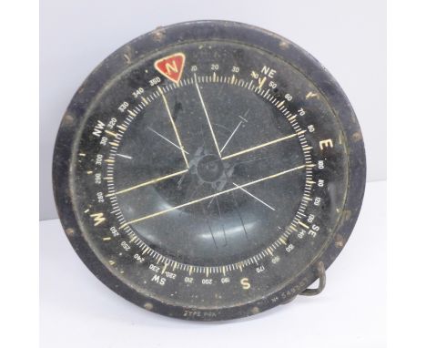 A Type P4A aeronautical compass as used in Spitfire and Lancaster Bomber aircraft 
