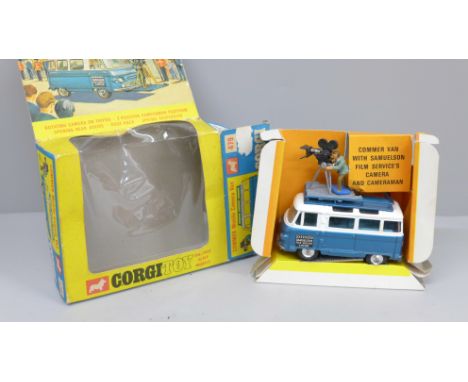 A Corgi Toys 479 Commer Mobile Camera Van with Samuelson Film Services camera and cameraman, boxed 