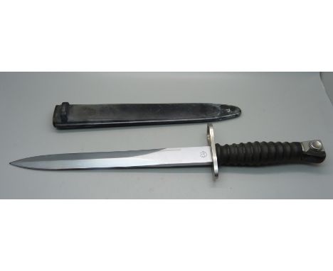 A Swiss bayonet and scabbard 