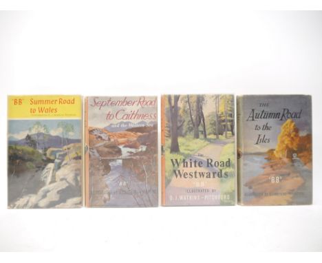 Denys Watkins-Pitchford "BB", his four 'Road' books: 'The Autumn Road to the Isles', 1959, 1st edition, 'The White Road Westw