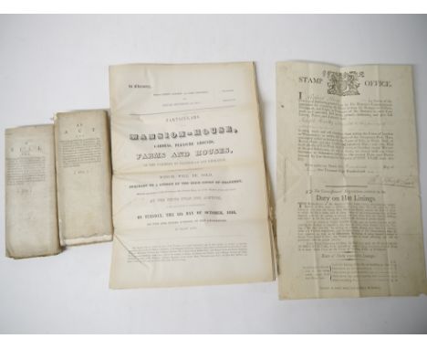 An 1806 rare early 5/- Stamp Office hat licence to Joseph Hardy of Alnwick, Northumberland, impressed five shilling revenue s