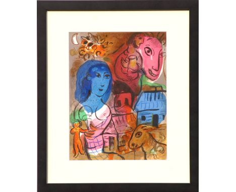 MARC CHAGALL, 'Woman with Horse', original lithograph, 1969, 31cm x 23cm, framed and glazed.
