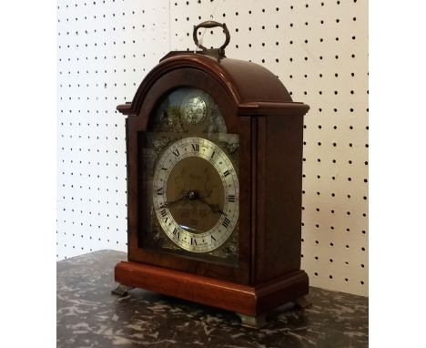 ASPREY MANTEL CLOCK, by Elliott & Co., London, with French escapement, mahogany case, date stamped 2016, 21cm H.