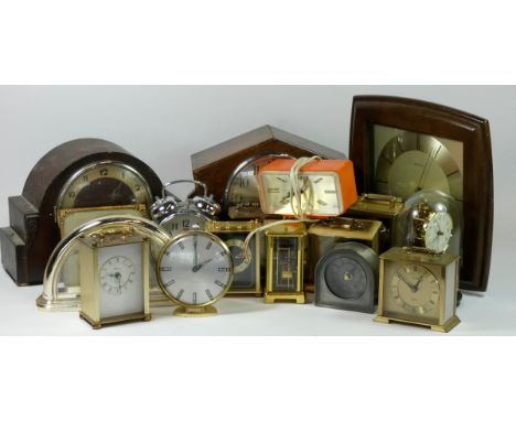 Four boxes of mantel clocks, to include Smiths Westminster chime, French carriage, anniversary and lantern, having manual &am