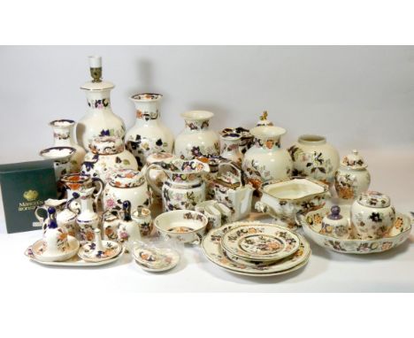 A large collection of Masons Ironstone china, having Mandalay &amp; Mandolin patterns, to include vases, plates, bowls, ginge