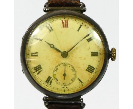 Longines, a silver cased manual wind gentleman's wristwatch, London import 1928, signed 15 jewel movement, 32mm 