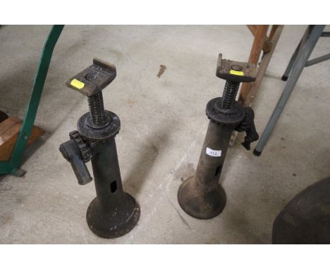 A pair of 1940's standard Fordson tractor jacks