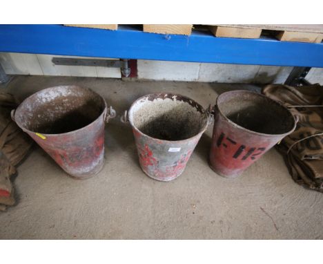 Three vintage fire buckets 