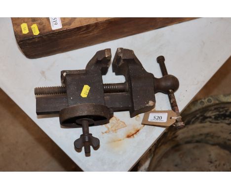 A small iron bench vice 