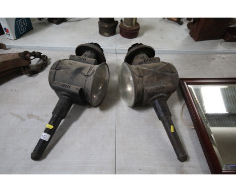 A pair of vintage Mulliner of Birmingham coaching / carriage lamps