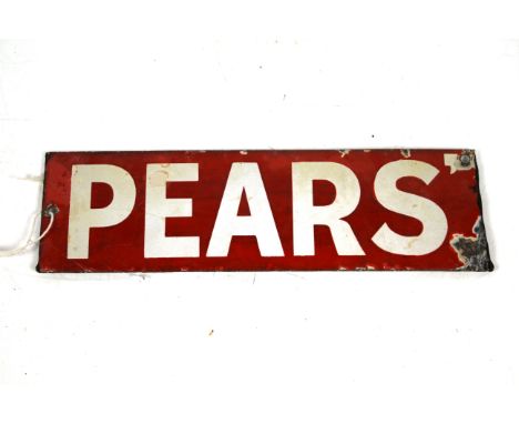 An enamel "Pears" advertising sign, approx. 9½" x 3" AF