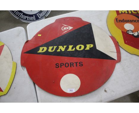 A Dunlop Sports advertising sign, approx. 25½" in extremes
