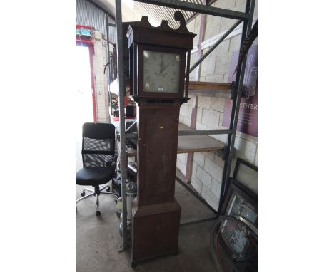 A 19th Century oak longcase clock, painted dial and 30 hour movement 