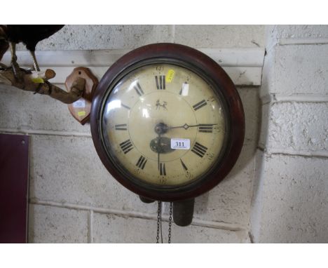 A Victorian postman's alarm wall clock 