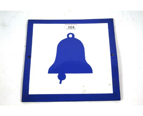 A "Bell" enamel sign, approx. 9½" sq.