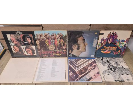 A Collection of The Beatles LP's- mostly Australian Imports; Australian White Label- The Beatles- A 15368- Comes with poster 