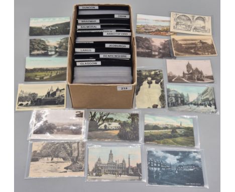 A Collection of Scottish Antique postcards of areas; Glasgow, Lanarkshire, Helensburgh, Renfrewshire, Largs, Troon/ Prestwick