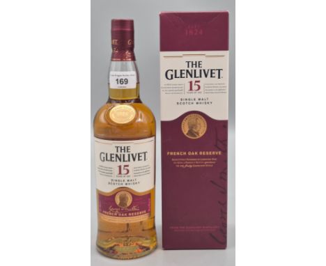 The Glenlivet 15 year old Single Malt Scotch Whisky. French Oak Reserve. 70cl. Full, Sealed and boxed.
