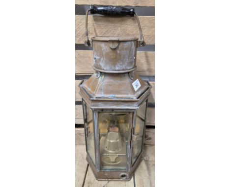 Alderson &amp; Gyde Ltd Birmingham 1956 copper and brass ships lantern. oil burner still present. [41cm high] 